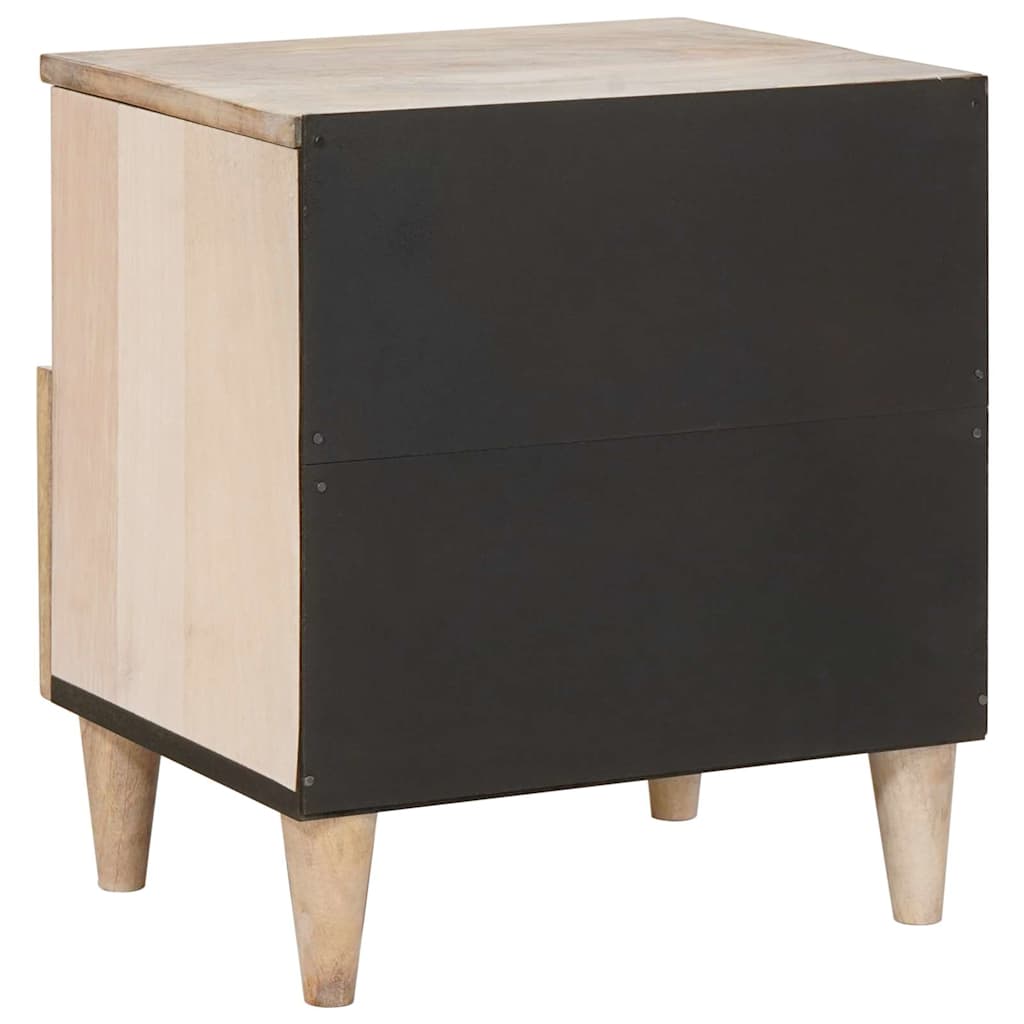 Bedside Cabinet 2 pcs Beige 40 x 33 x 46 cm Solid Acacia wood