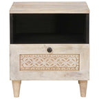 Bedside Cabinet 2 pcs Beige 40 x 33 x 46 cm Solid Acacia wood