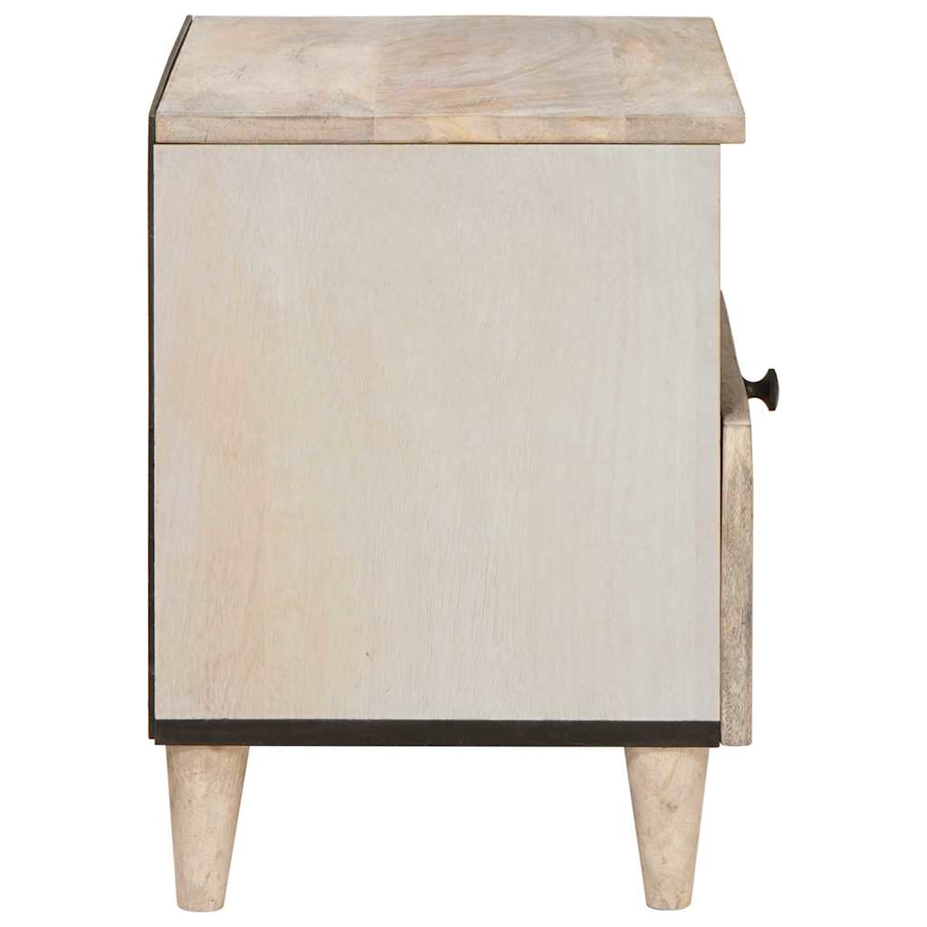Bedside Cabinet 2 pcs Beige 40 x 33 x 46 cm Solid Acacia wood