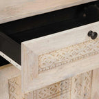 Bedside Cabinet Beige 50 x 33 x 60 cm Solid Acacia wood