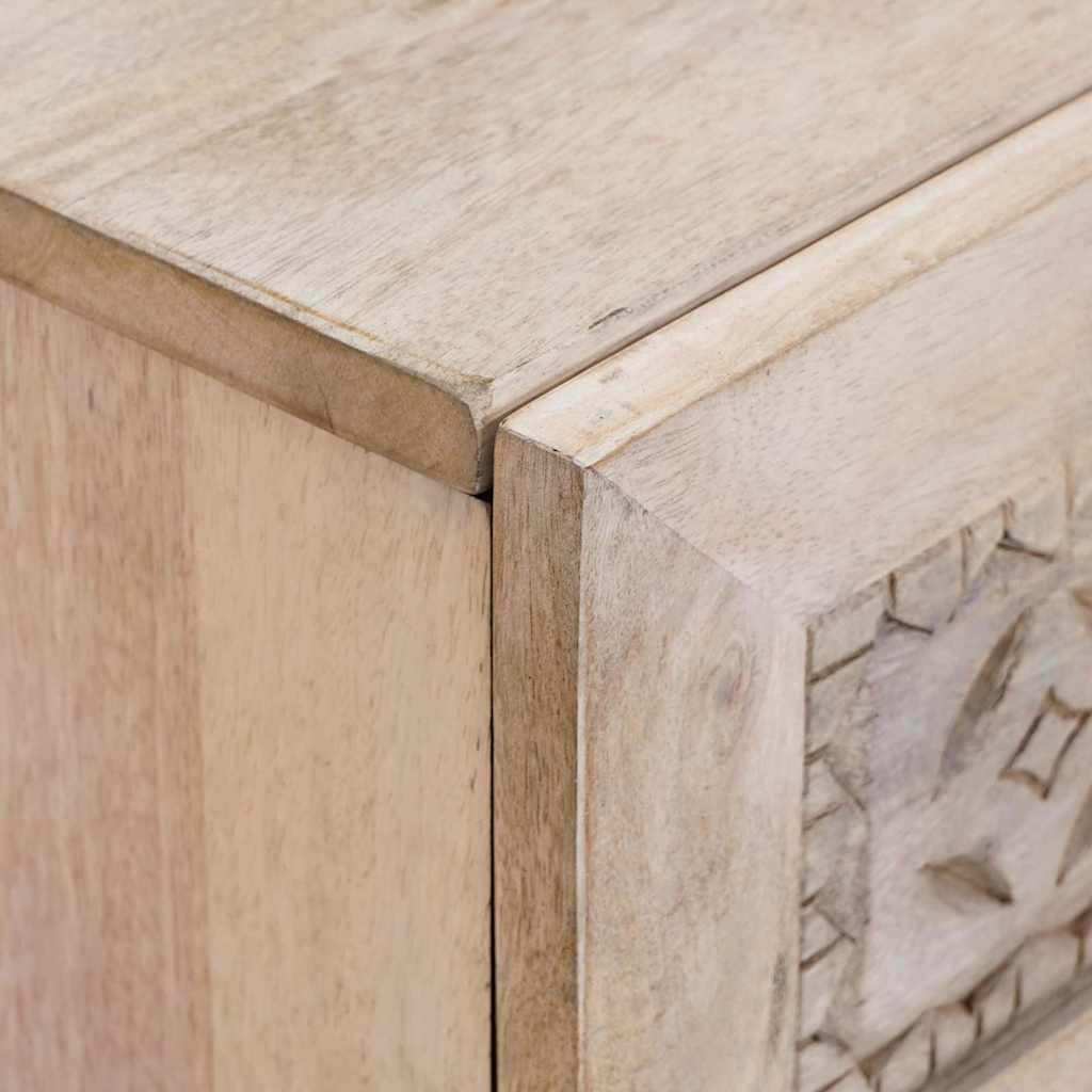 Bedside Cabinet Beige 50 x 33 x 62 cm Solid Acacia wood