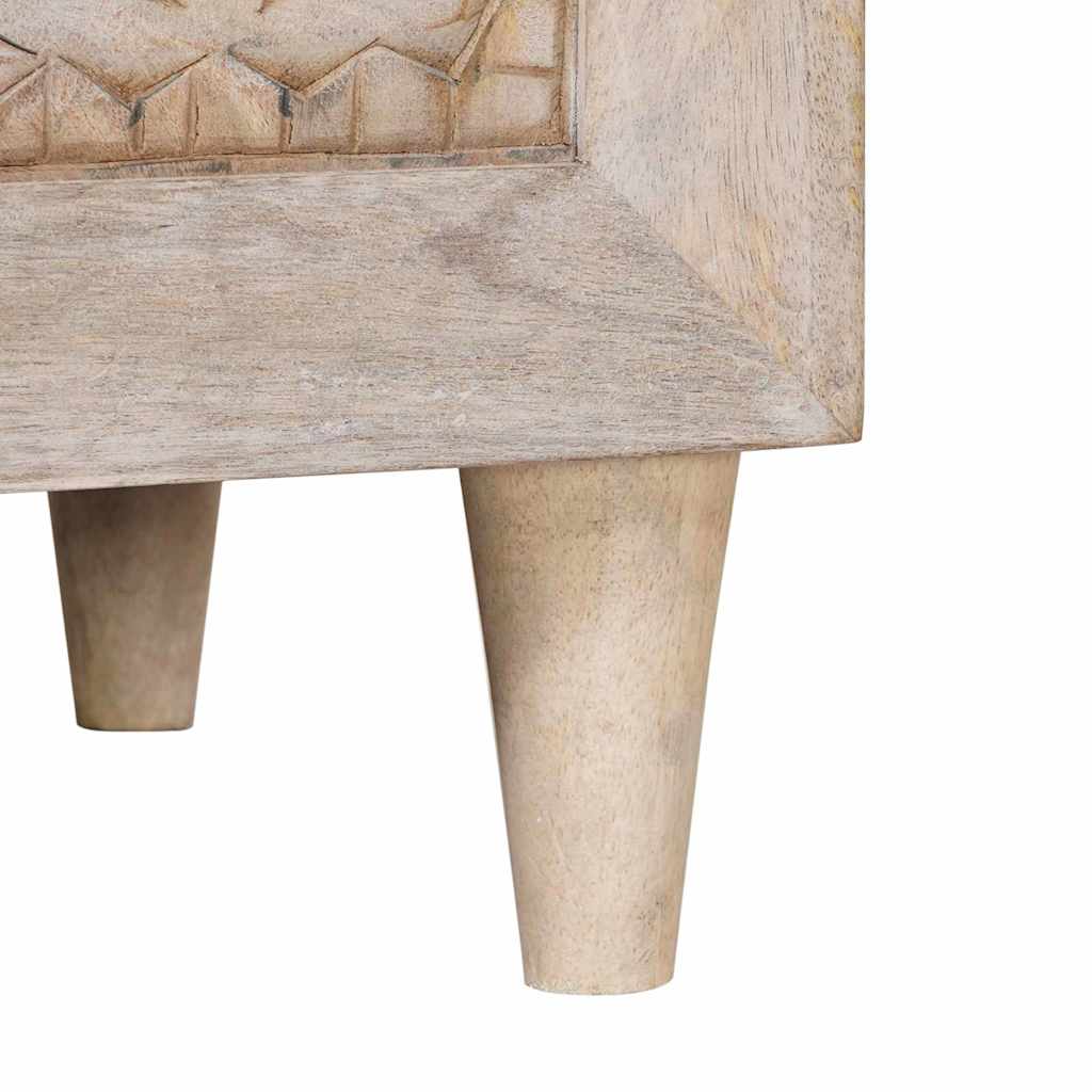 Bedside Cabinet Beige 50 x 33 x 62 cm Solid Acacia wood