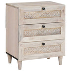 Bedside Cabinet Beige 50 x 33 x 62 cm Solid Acacia wood