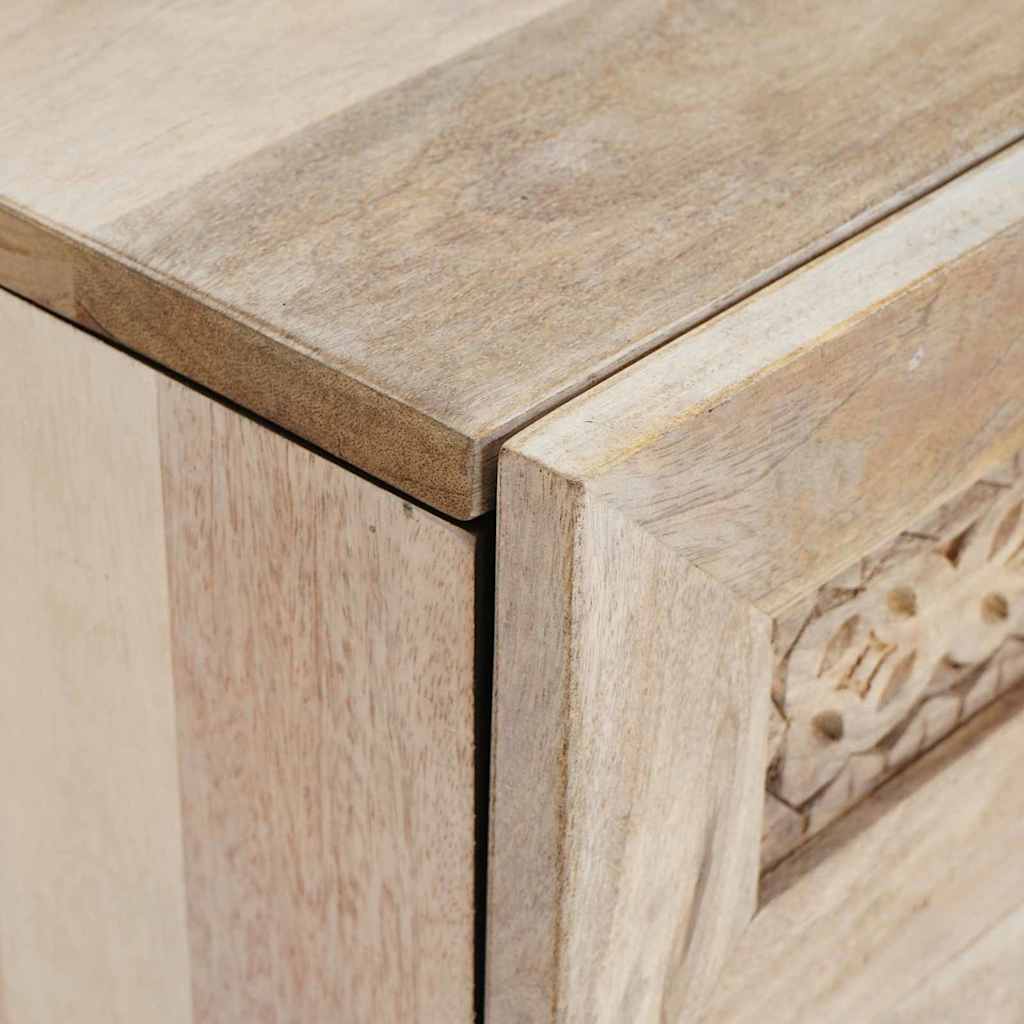 Bedside Cabinet Beige 50 x 33 x 60 cm Solid Acacia wood