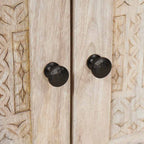 Bedside Cabinet Beige 50 x 33 x 60 cm Solid Acacia wood