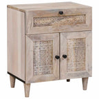 Bedside Cabinet Beige 50 x 33 x 60 cm Solid Acacia wood
