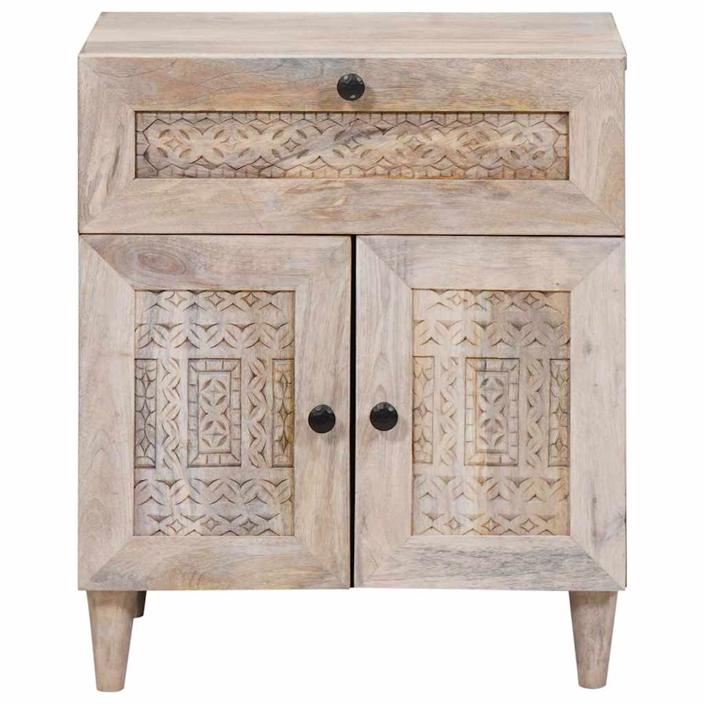 Bedside Cabinet Beige 50 x 33 x 60 cm Solid Acacia wood