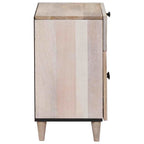 Bedside Cabinet Beige 50 x 33 x 60 cm Solid Acacia wood