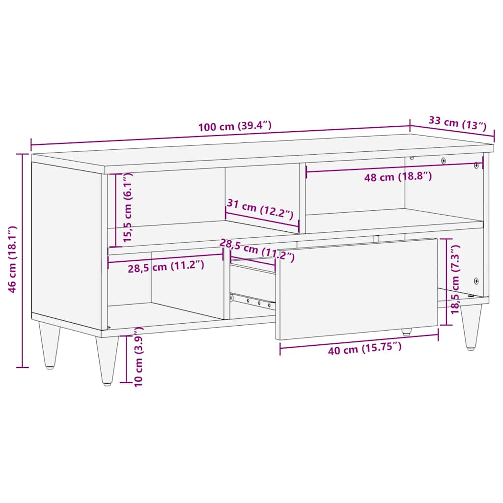TV Units with Drawer White 105 x 33 x 46 cm Engineered wood