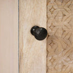 Highboard with Shelf White 40 x 33 x 110 cm Solid mango wood