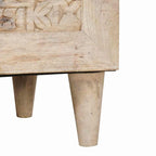 Highboard with Shelf White 40 x 33 x 110 cm Solid mango wood