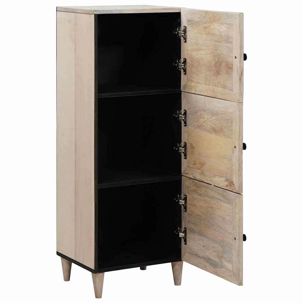 Highboard with Shelf White 40 x 33 x 110 cm Solid mango wood