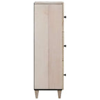 Highboard with Shelf White 40 x 33 x 110 cm Solid mango wood