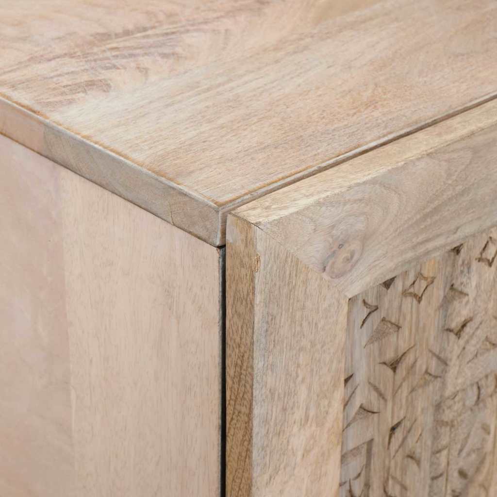 Highboard with Drawer White 60 x 33 x 100 cm Solid mango wood