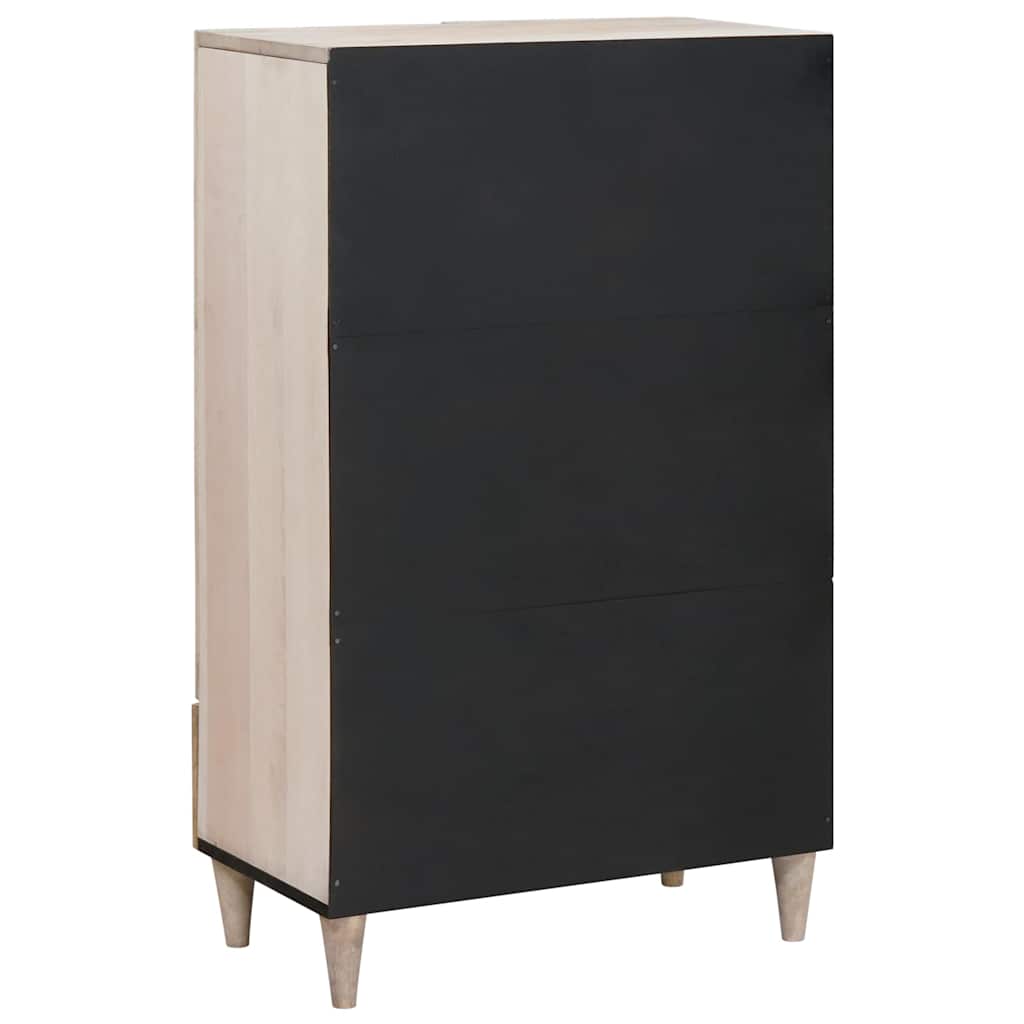 Highboard with Drawer White 60 x 33 x 100 cm Solid mango wood