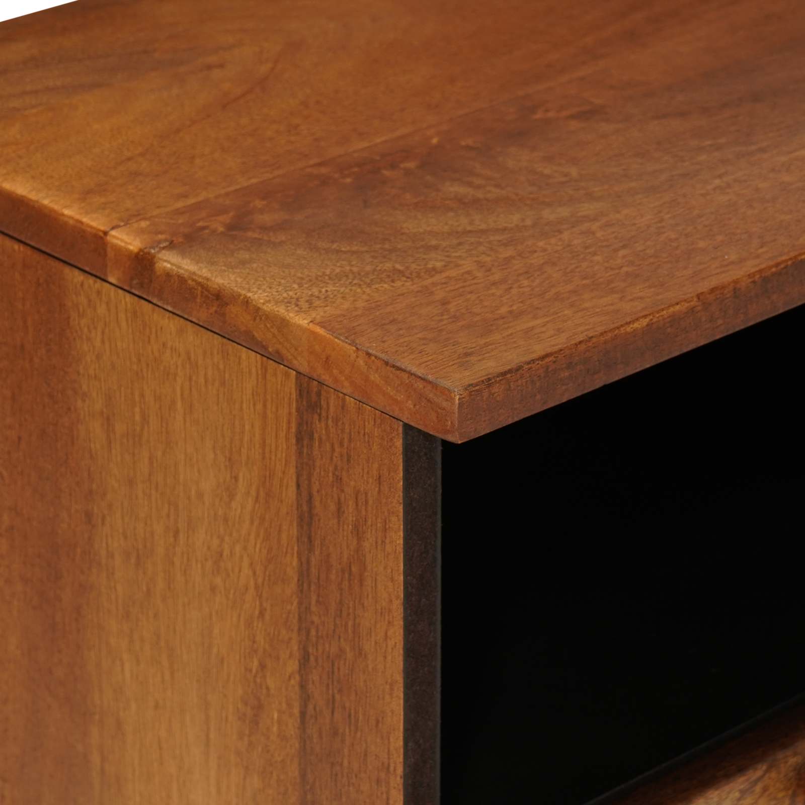 TV Cabinet with Drawer Walnut 100 x 33 x 46 cm Solid Mango Wood