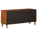 TV Cabinet with Drawer Walnut 100 x 33 x 46 cm Solid Mango Wood