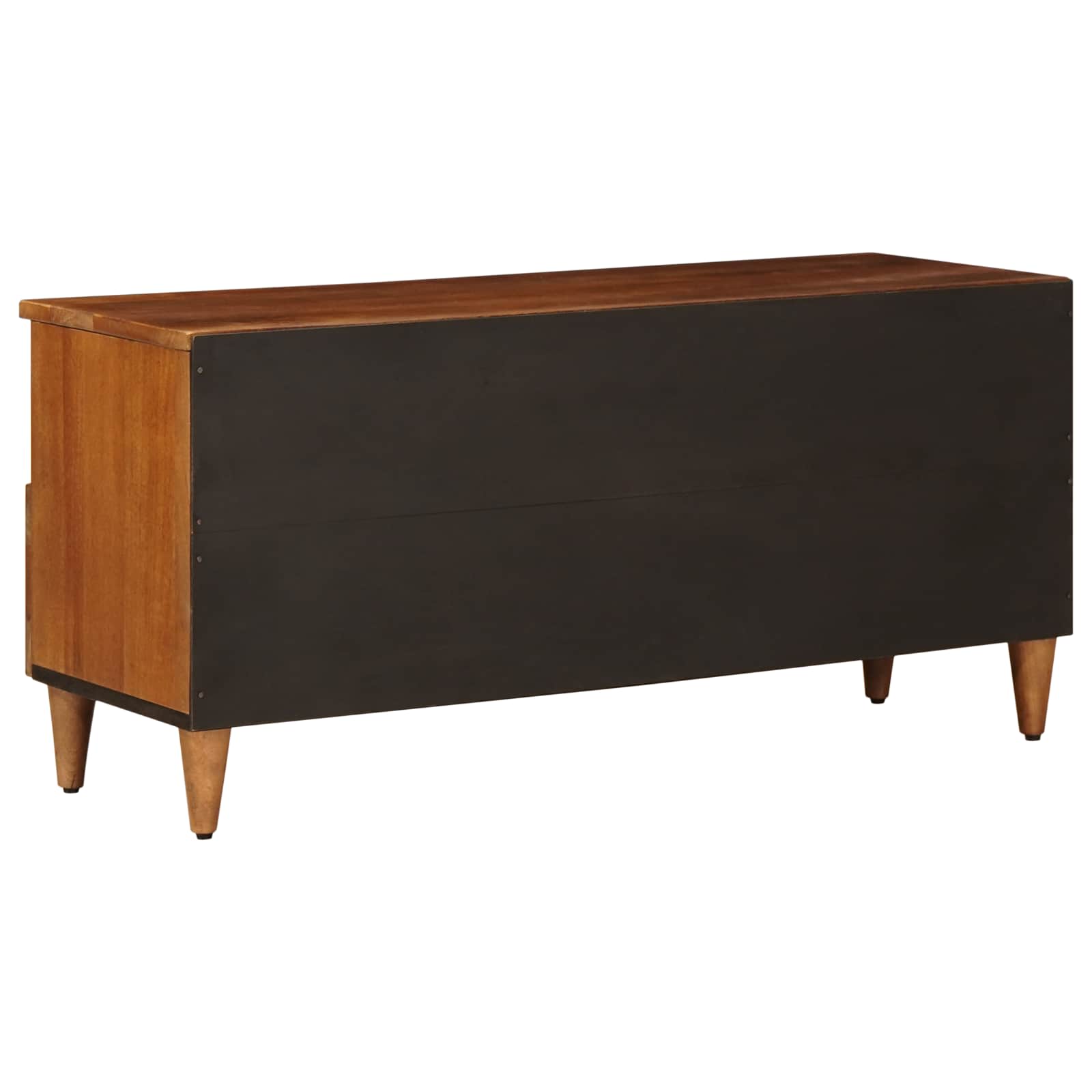 TV Cabinet with Drawer Walnut 100 x 33 x 46 cm Solid Mango Wood