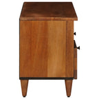 TV Cabinet with Drawer Walnut 100 x 33 x 46 cm Solid Mango Wood