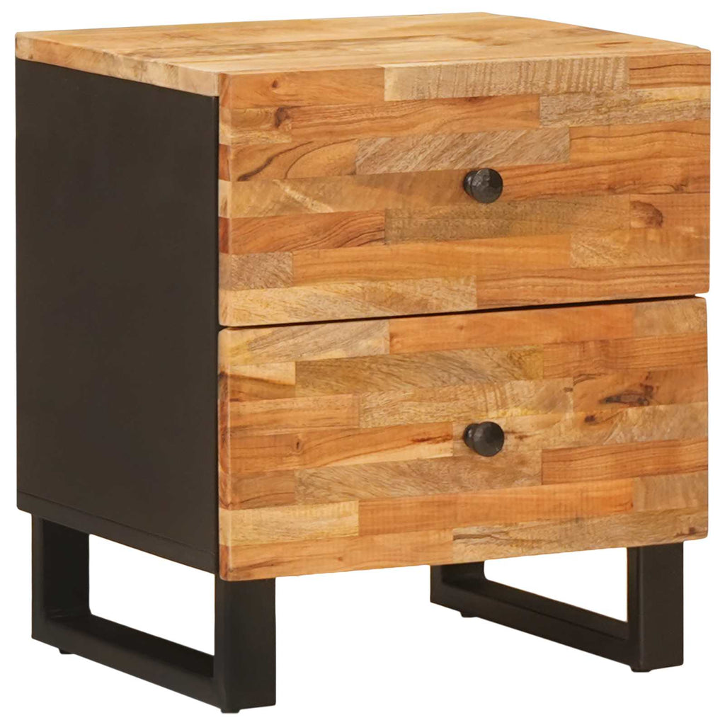 Bedside Cabinet 2 pcs Brown 40 x 33 x 46 cm Solid Mango Wood