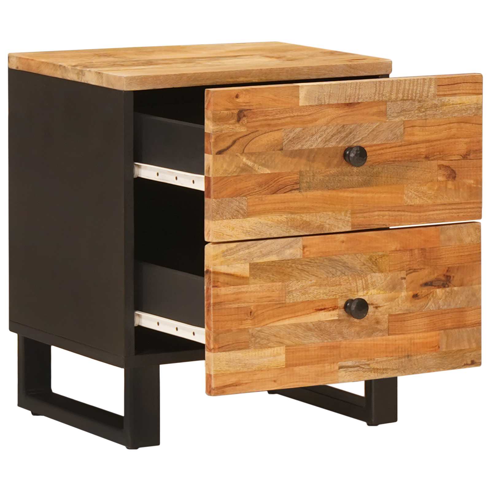 Bedside Cabinet 2 pcs Brown 40 x 33 x 46 cm Solid Mango Wood