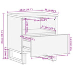 Bed cabinet with Drawer Brown 40 x 33 x 46 cm Solid Mango Wood