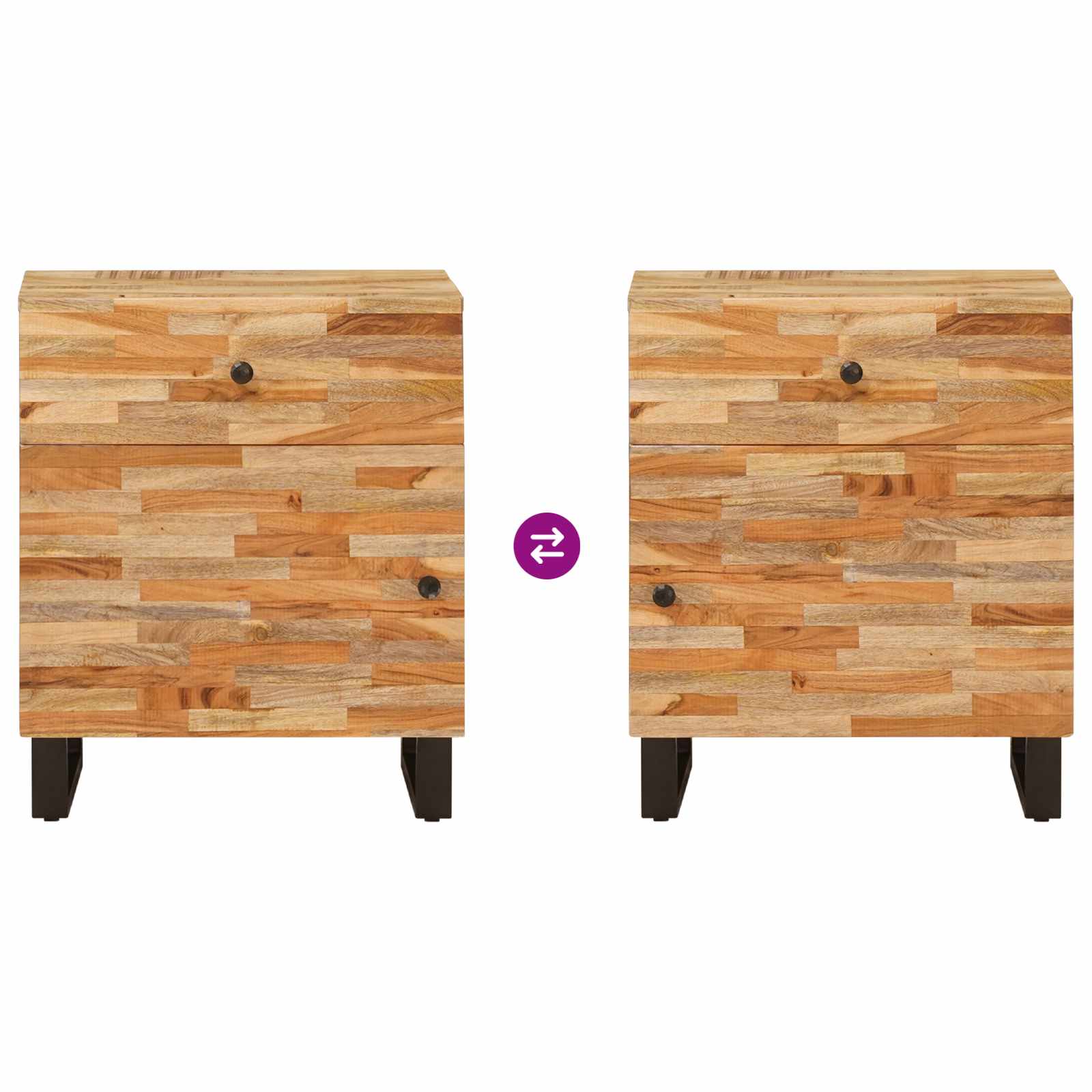 Bed cabinet with Drawer Brown 50 x 33 x 60 cm Solid Mango Wood