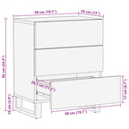 Bed cabinet with Drawer Brown 50 x 33 x 62 cm Solid Mango Wood