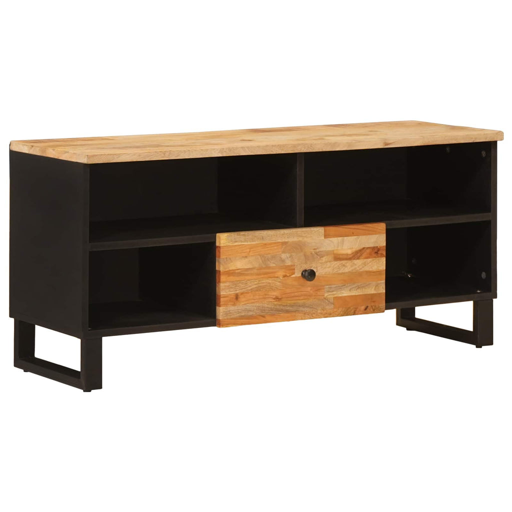 TV Cabinet with Drawer Brown 100 x 33 x 46 cm Solid Mango Wood