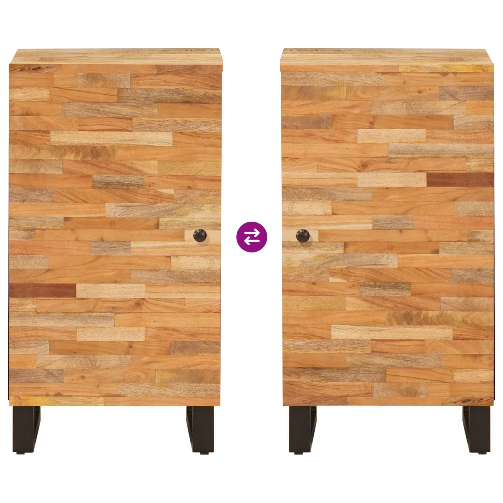 Side Cabinet with Door Brown 40 x 33 x 75 cm Solid Mango Wood