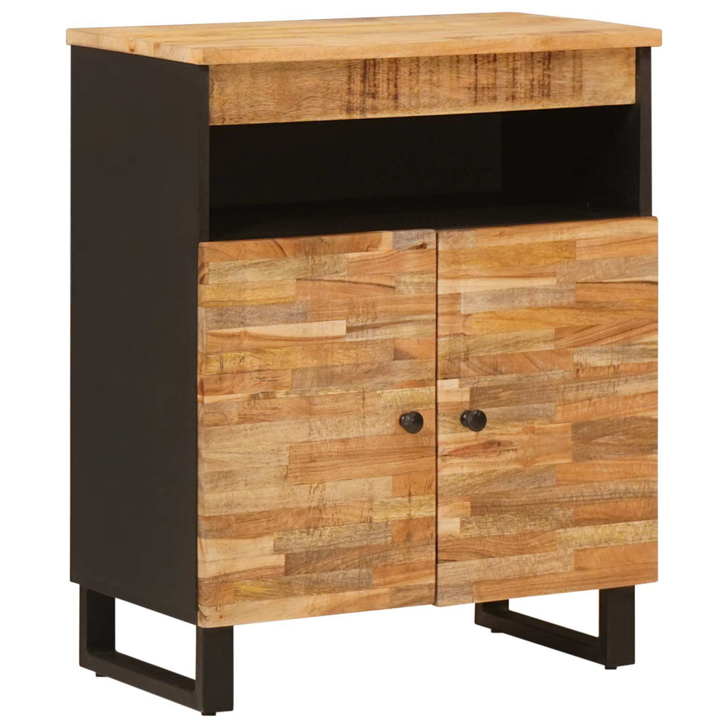Side Cabinet with Door Brown 60 x 33.5 x 75 cm Solid Mango Wood