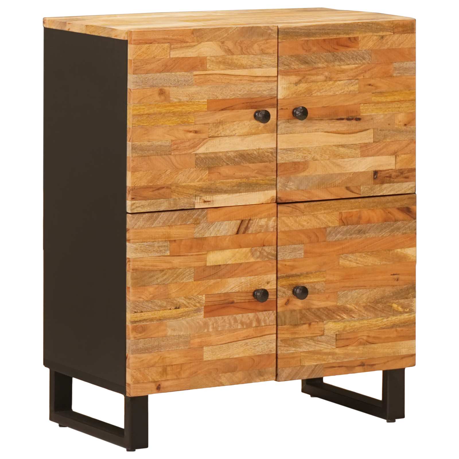 Side Cabinet with Door Brown 60 x 33 x 75 cm Solid Mango Wood