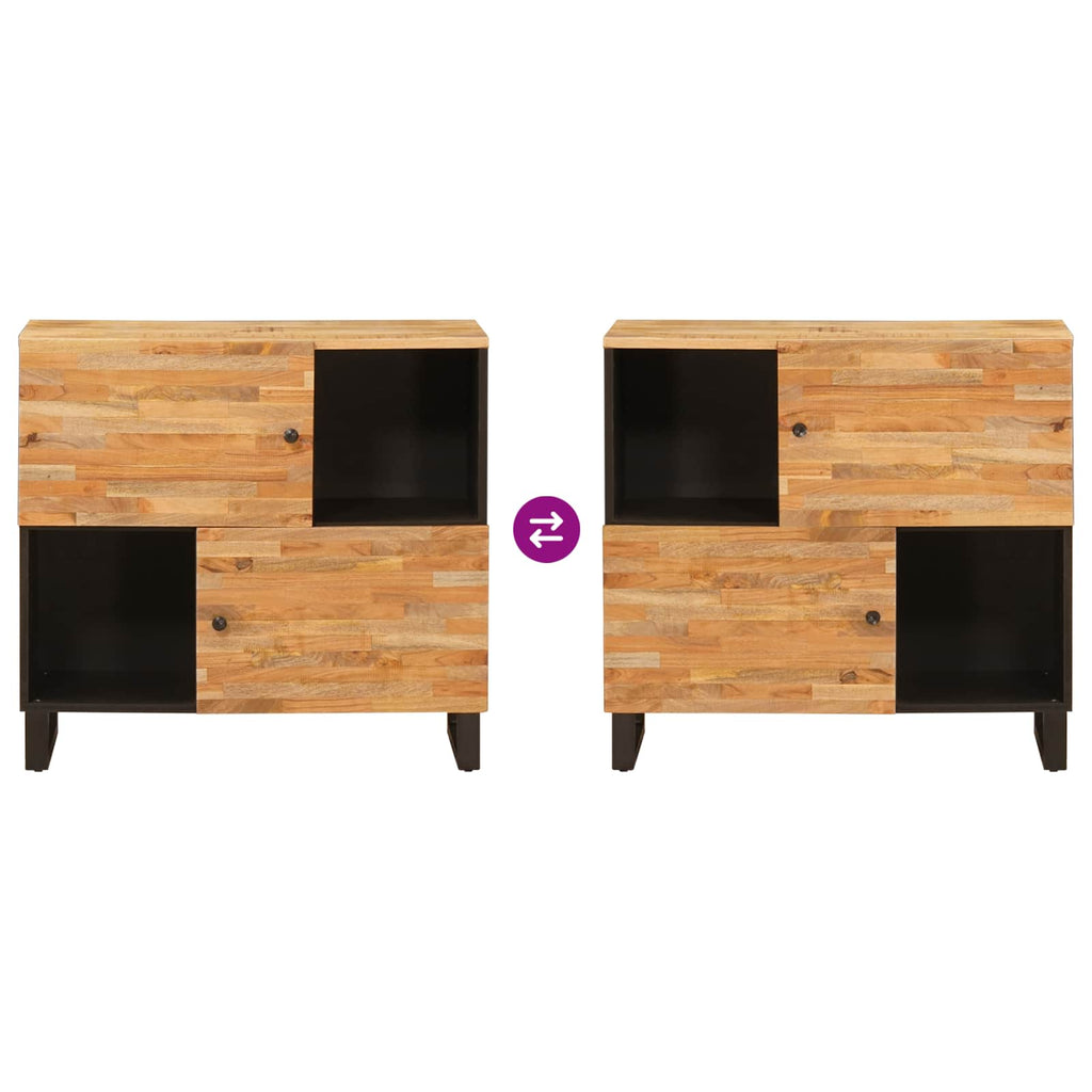 Side Cabinet Brown 80 x 33 x 75 cm Solid Mango Wood