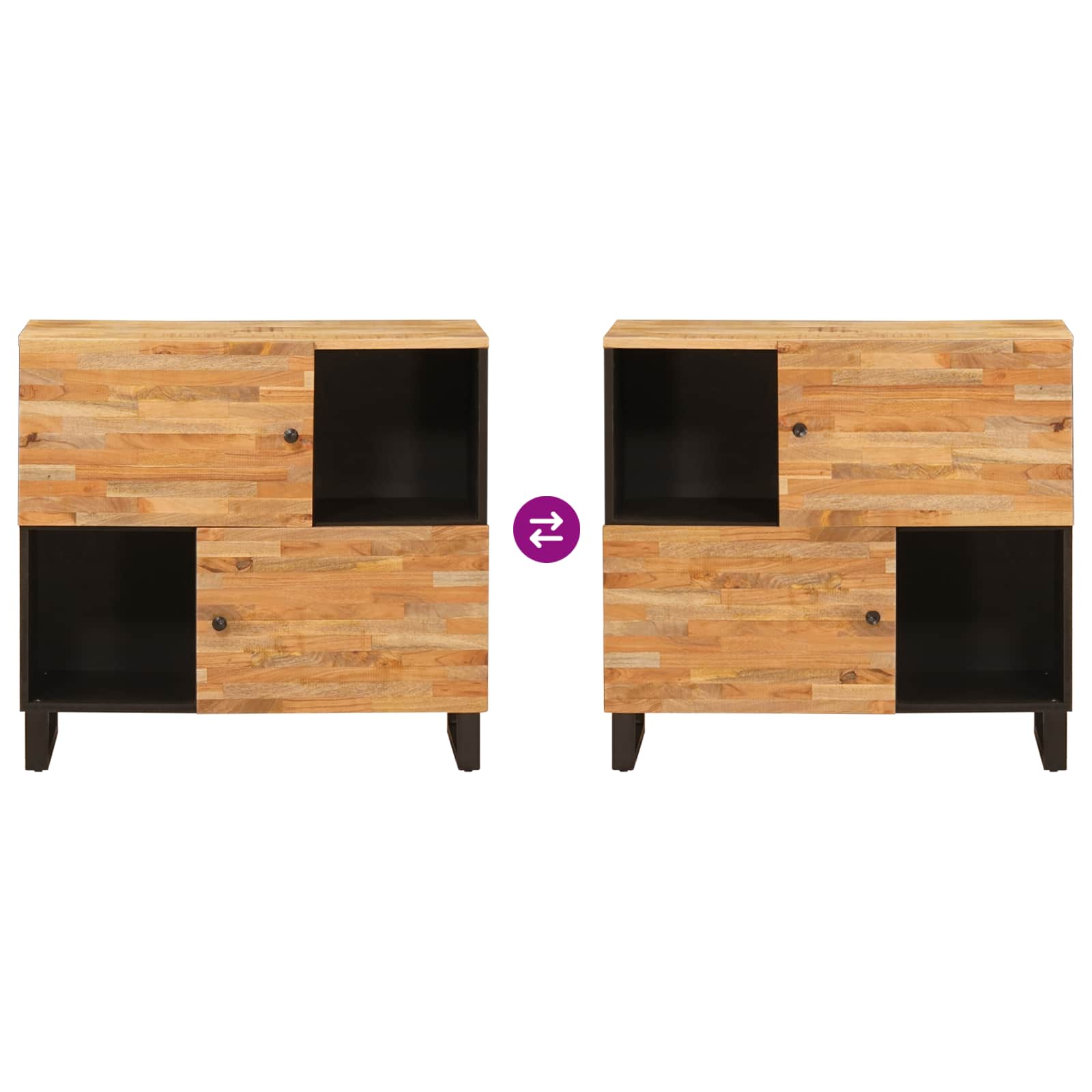 Side Cabinet Brown 80 x 33 x 75 cm Solid Mango Wood