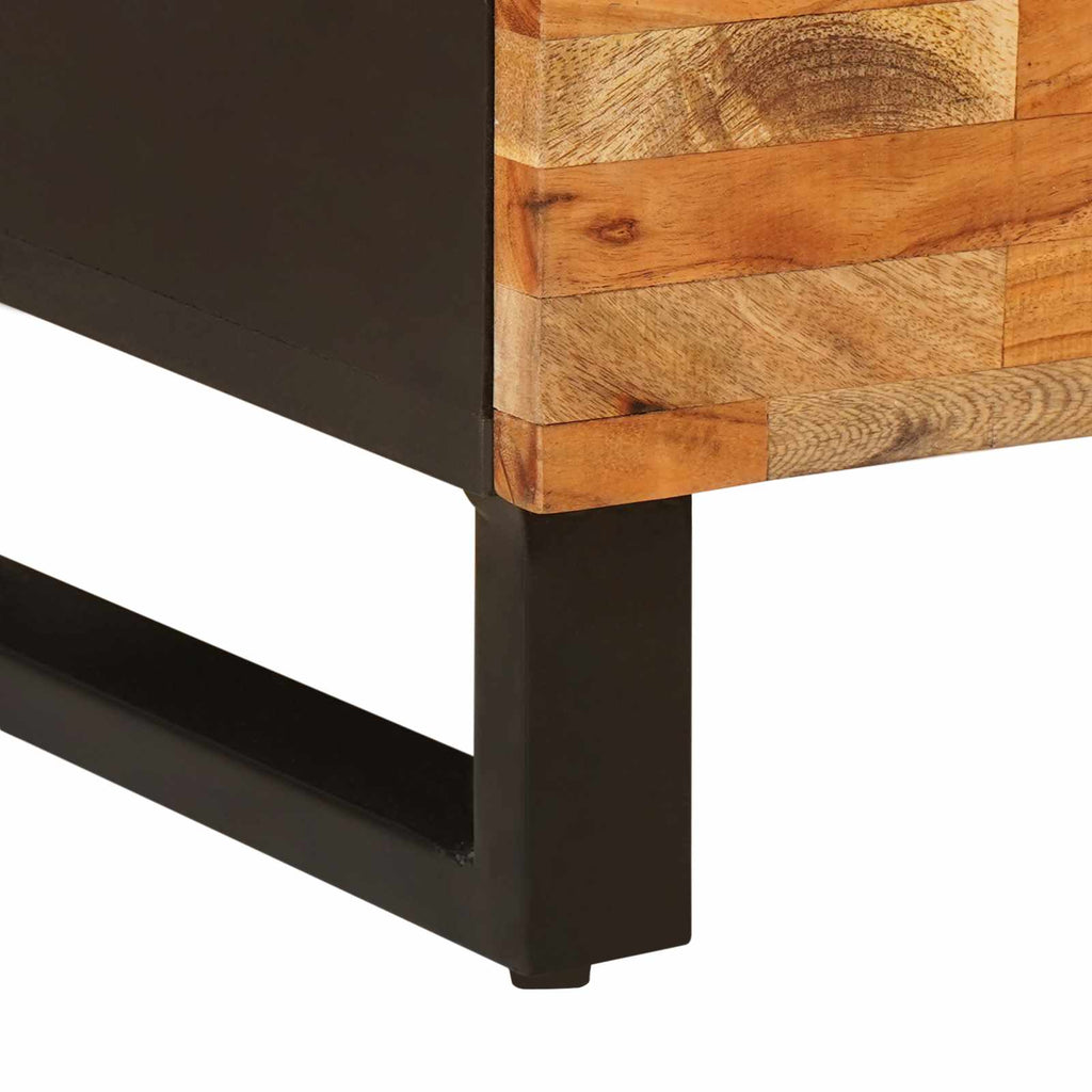 Side Cabinet with Drawer Brown 90 x 33 x 75 cm Solid Mango Wood