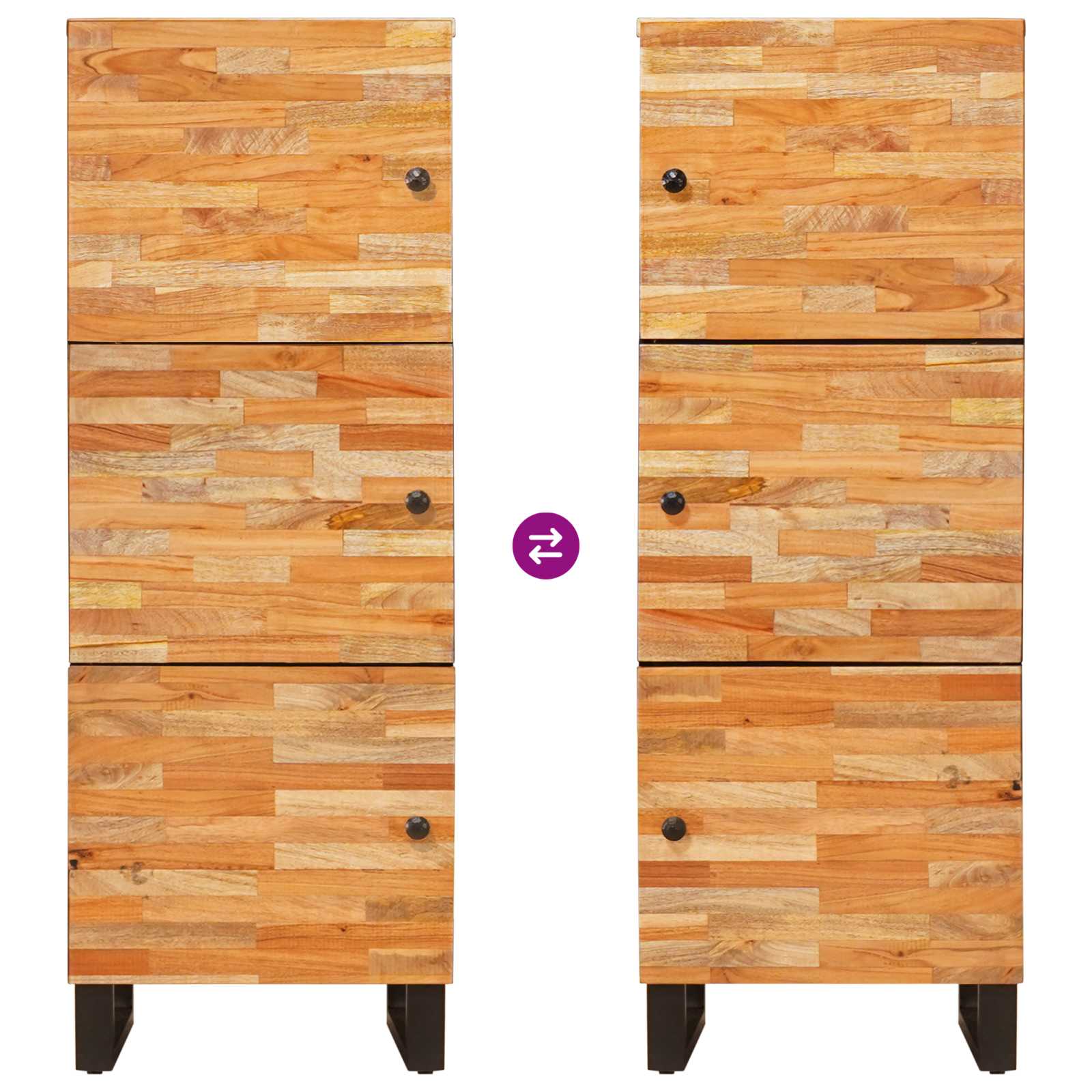 Storage Highboard Brown 40 x 33 x 110 cm Solid Mango Wood