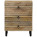 Bed Cabinet Black 50x33x62 cm Solid Rough Wood Mango