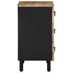 Bed Cabinet Black 50x33x62 cm Solid Rough Wood Mango