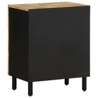 Bed Cabinet Black 50x33x62 cm Solid Rough Wood Mango