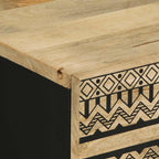 Bed Cabinet Black 50x33x62 cm Solid Rough Wood Mango