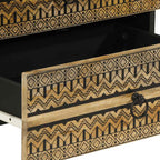 Bed Cabinet Black 50x33x62 cm Solid Rough Wood Mango
