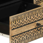 TV Cabinet Black 105x33.5x46 cm Solid Rough Wood Mango