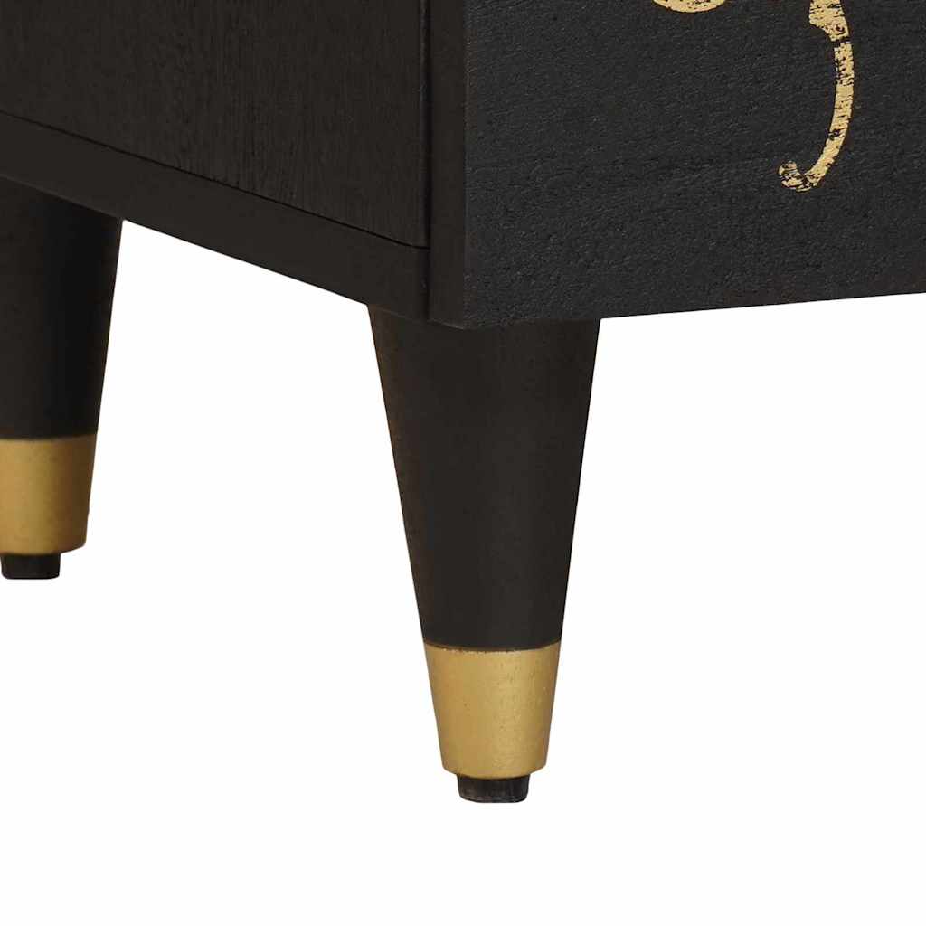 Bedside Cabinet with Door 2 pcs Black 40 x 33 x 46 cm