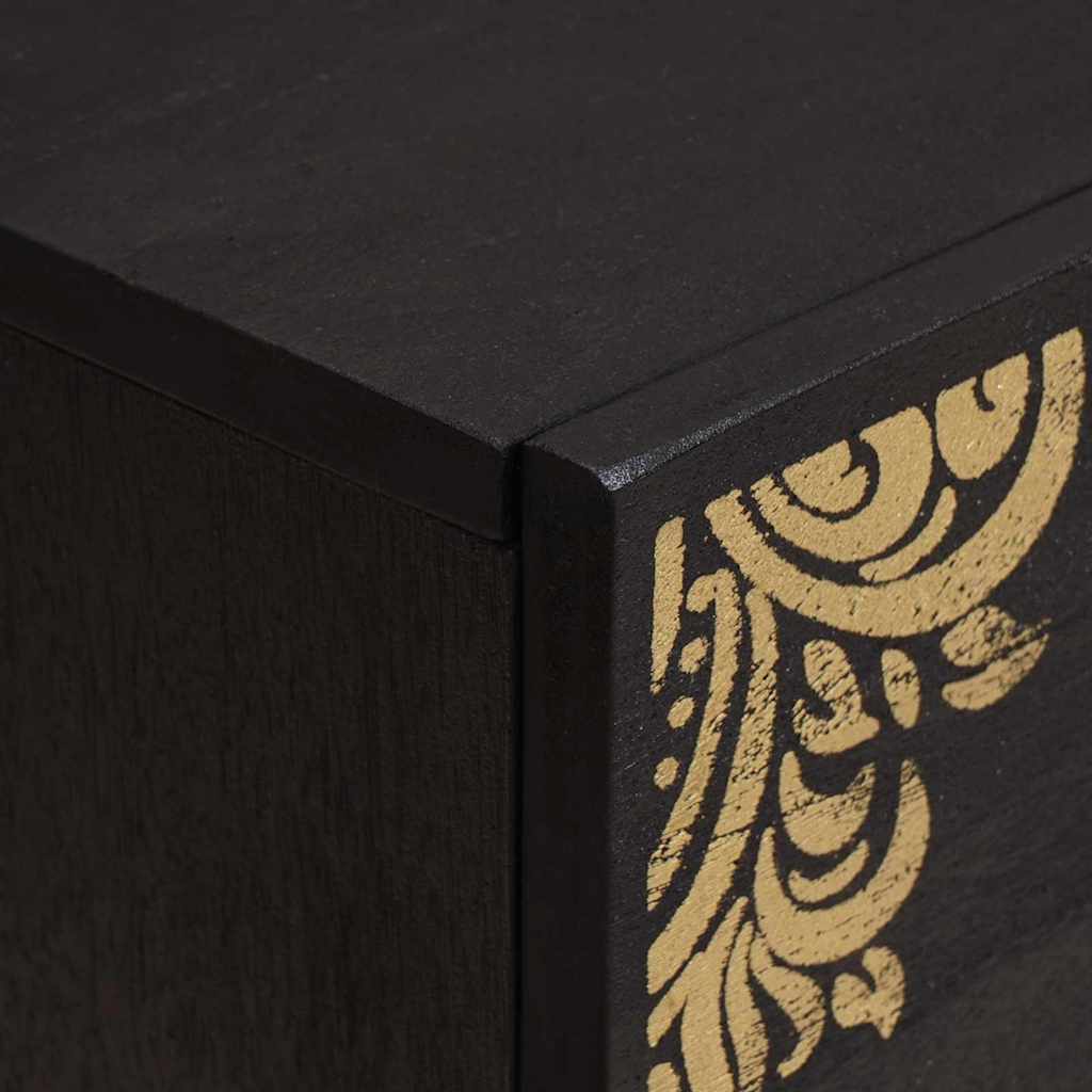 Bedside Cabinet Black 40 x 33 x 46 cm Solid Mango Wood