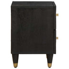 Bedside Cabinet Black 40 x 33 x 46 cm Solid Mango Wood