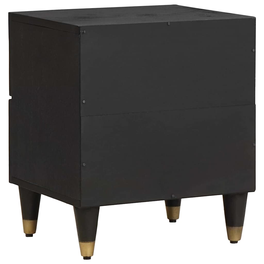 Bedside Cabinet 2 pcs Black 40 x 33 x 46 cm Solid Mango Wood