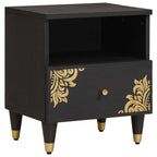 Bedside Cabinet Black 40 x 33 x 46 cm Solid Mango Wood