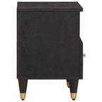 Bedside Cabinet Black 40 x 33 x 46 cm Solid Mango Wood