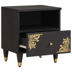 Bedside Cabinet 2 pcs Black 40 x 33 x 46 cm Solid Mango Wood