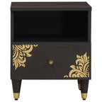 Bedside Cabinet 2 pcs Black 40 x 33 x 46 cm Solid Mango Wood
